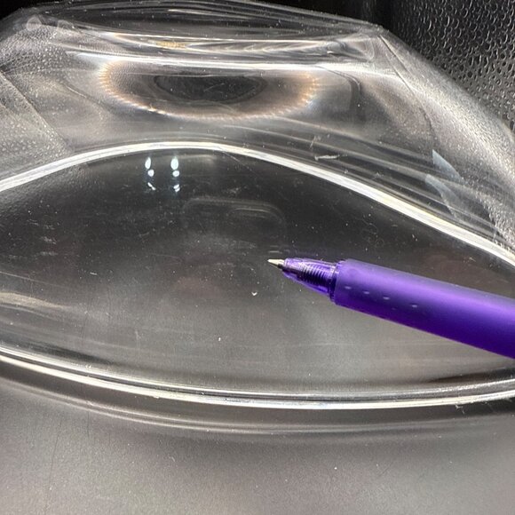 MCM substantial unsigned large clear glass triangular bowl heavy 3 pounds - Picture 5 of 8